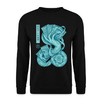 Certified Card Addict Trading Card Collector God - Unisex Sweatshirt - black - Front - Alina (178cm) & Michal (187cm)