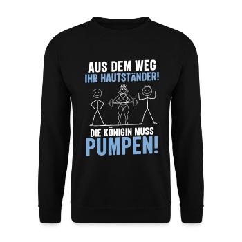 Haltérophile HORS DE LA ROUTE SA PEAU SE DRESSE Drôle - Sweat-shirt Unisexe - noir - Devant - Alina (178cm) & Michal (187cm)