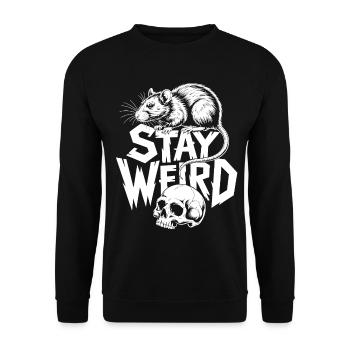 Stay Weird Rat and Skull - Unisex Sweatshirt - black - Front - Alina (178cm) & Michal (187cm)