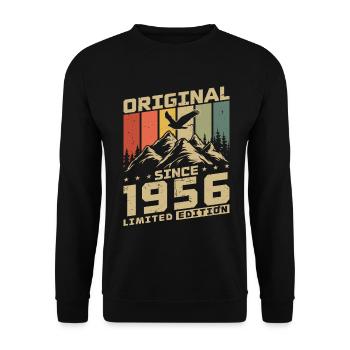 Cadeau d’anniversaire original vintage de 1956 - Sweat-shirt Unisexe - noir - Devant - Alina (178cm) & Michal (187cm)