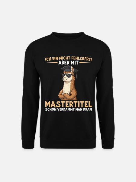 Mastertitel Lama: Fast fehlerfrei zum Abschluss - Unisex Pullover - Schwarz