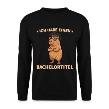 Bachelor 2026 Capybara Saying for University Graduation - Unisex Sweatshirt - black - Front - Alina (178cm) & Michal (187cm)