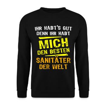 Paramedic Gift - Unisex Sweatshirt - black - Front - Alina (178cm) & Michal (187cm)