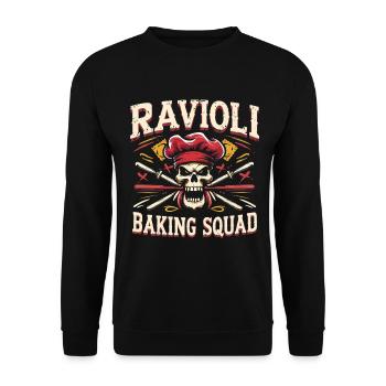 Équipe de Boulangerie Ravioli - Sweat-shirt Unisexe - noir - Devant - Alina (178cm) & Michal (187cm)