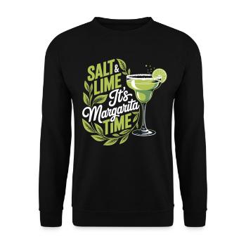 Salt & Lime It's Margarita Time T-Shirt - Unisex Sweatshirt - black - Front - Alina (178cm) & Michal (187cm)