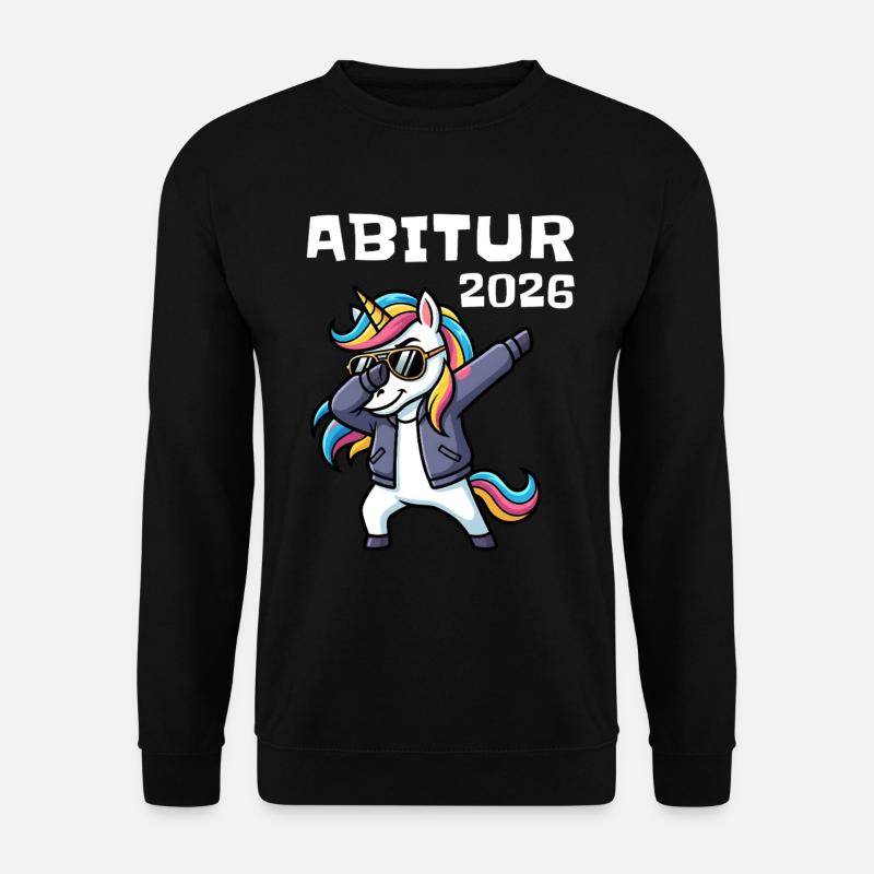 Abitur 2026 Dabbing Einhorn Abschluss Motiv - Unisex Pullover - Schwarz