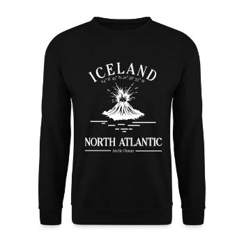 Iceland Volcano North Atlantic Souvenir Reykjavik - Unisex Pullover - Schwarz - Vorne - Alina (178cm) & Michal (187cm)
