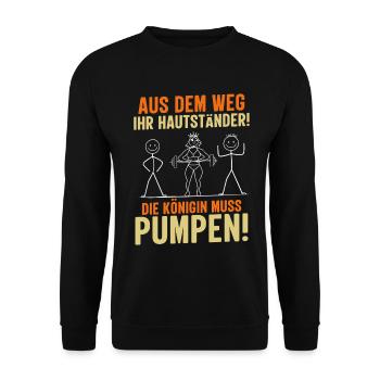 Haltérophile HORS DE LA ROUTE SA PEAU SE DRESSE Drôle - Sweat-shirt Unisexe - noir - Devant - Alina (178cm) & Michal (187cm)