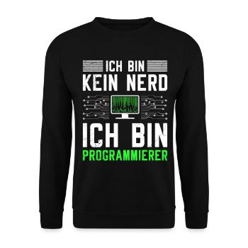 Computer ICH BIN KEIN NERD ICH BIN PROGRAMMIERER - Unisex Pullover - Schwarz - Vorne - Alina (178cm) & Michal (187cm)