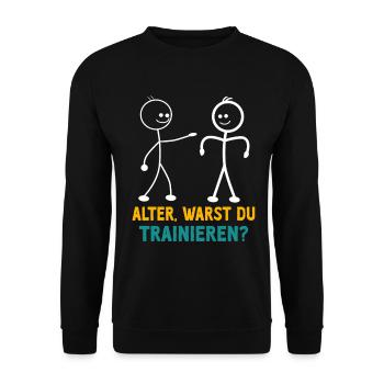 Stick Figure ÉTIEZ-VOUS EN TRAIN DE VOUS ENTRAÎNER DRÔLE - Sweat-shirt Unisexe - noir - Devant - Alina (178cm) & Michal (187cm)
