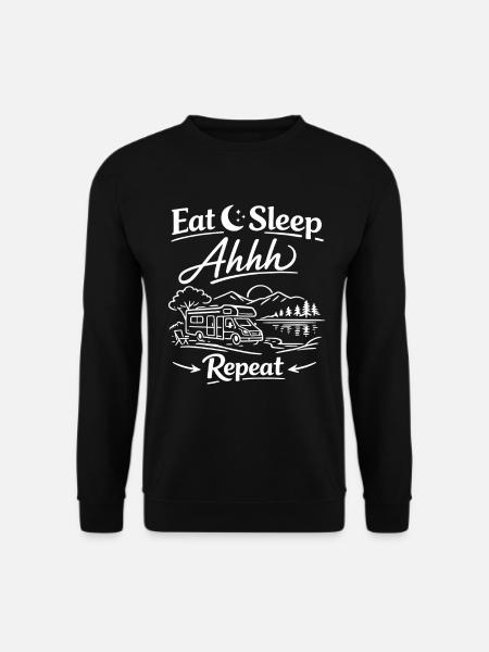 Camping Adventure | Eat Sleep Repeat - Unisex Pullover - Schwarz