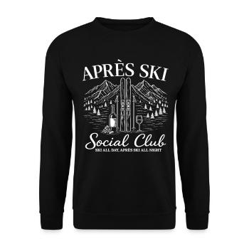Après Ski Social Club Ski All Day Après Ski All - Sweat-shirt Unisexe - noir - Devant - Alina (178cm) & Michal (187cm)