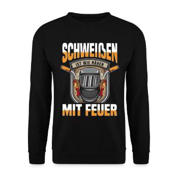Soudeur au feu - Sweat-shirt Unisexe - noir - Devant - Alina (178cm) & Michal (187cm)