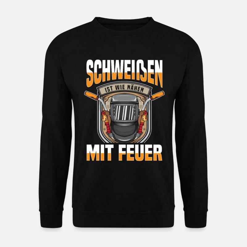 Welder with fire - Unisex Sweatshirt - black