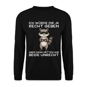 Raccoon serait d’accord avec toi, collègue - Sweat-shirt Unisexe - noir - Devant - Alina (178cm) & Michal (187cm)