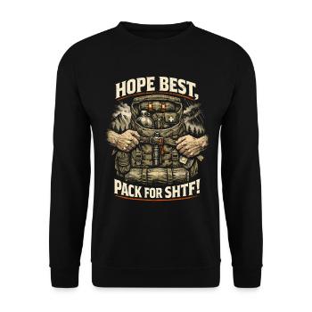 Prepper Survivalist Pack For SHTF - Unisex Sweatshirt - black - Front - Alina (178cm) & Michal (187cm)