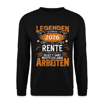 Retraite 2026 Gift Man Retraite Retraité Drôle - Sweat-shirt Unisexe - noir - Devant - Alina (178cm) & Michal (187cm)