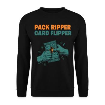 Pack Ripper Card Flipper Trading Card Collector - Unisex Sweatshirt - black - Front - Alina (178cm) & Michal (187cm)