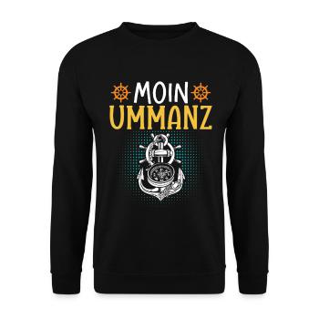 Insel Ummanz MOIN UMMANZ Ostsee Urlaub Lustig - Unisex Pullover - Schwarz - Vorne - Alina (178cm) & Michal (187cm)