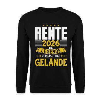Pension Gift Man Retraite retraite 2026 Drôle - Sweat-shirt Unisexe - noir - Devant - Alina (178cm) & Michal (187cm)