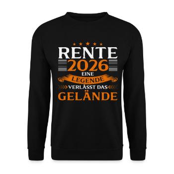 Retrait de retrait 2026 Pension Gift Man Retraite Drôle - Sweat-shirt Unisexe - noir - Devant - Alina (178cm) & Michal (187cm)