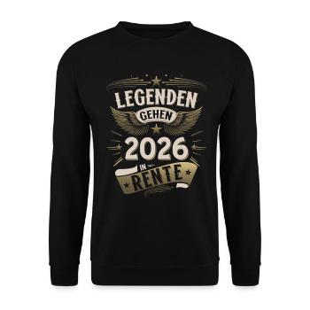 Pensioner 2026 Pension Gift Man Retirement Funny - Unisex Sweatshirt - black - Front - Alina (178cm) & Michal (187cm)