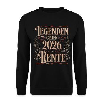 Pensioner 2026 Pension Gift Man Retirement Funny - Unisex Sweatshirt - black - Front - Alina (178cm) & Michal (187cm)