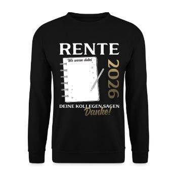 Retraité 2026 Livre d’or Offert Homme Femme Pension - Sweat-shirt Unisexe - noir - Devant - Alina (178cm) & Michal (187cm)