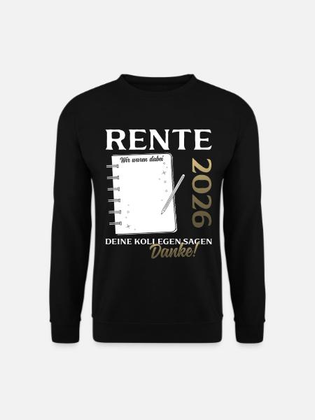Rentner 2026 Gästebuch Geschenk Mann Frau Rente - Unisex Pullover - Schwarz