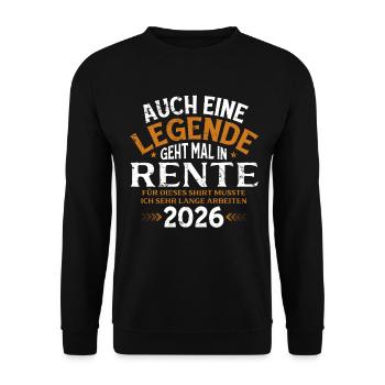 Retraite 2026 Gift Man Retraite Retraité Drôle - Sweat-shirt Unisexe - noir - Devant - Alina (178cm) & Michal (187cm)