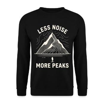 Minimalist Mountain Line Art Motif - Unisex Sweatshirt - black - Front - Alina (178cm) & Michal (187cm)