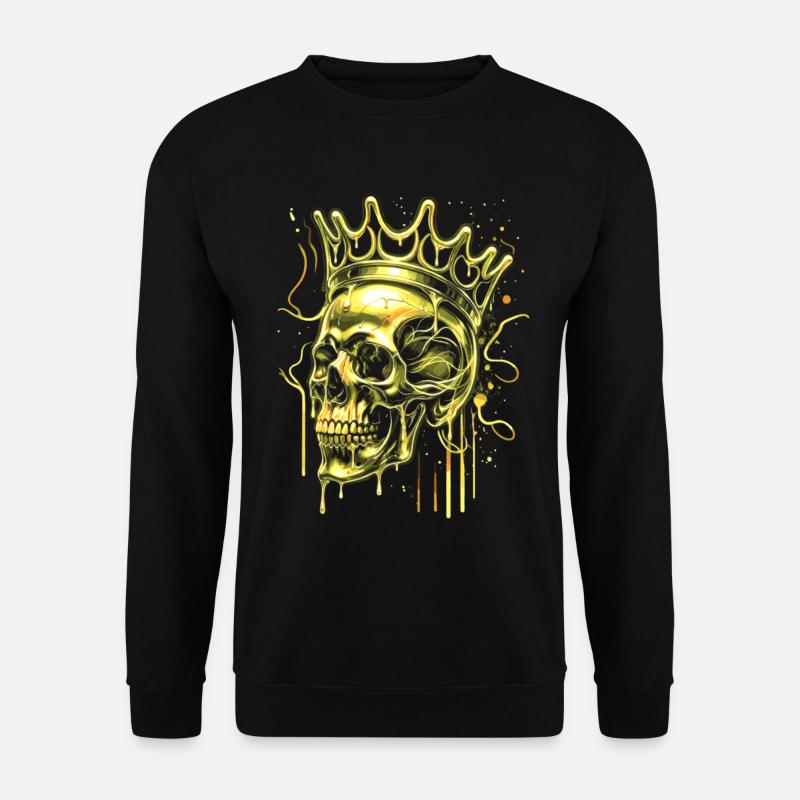 Goldener Skull King - Unisex Pullover - Schwarz