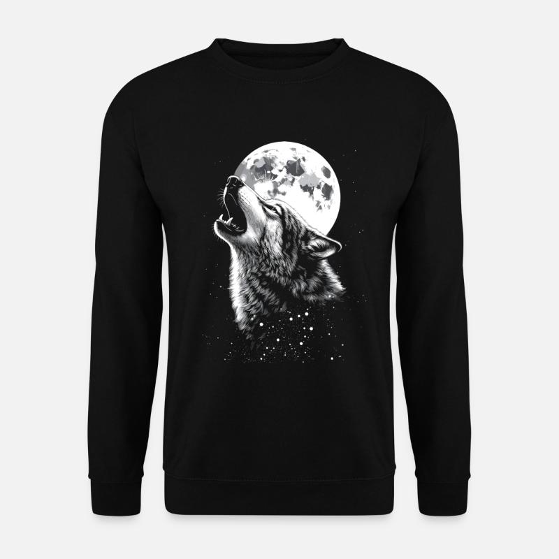 Wolf, Moon, Nature, Wilderness, Animal - Unisex Sweatshirt - black