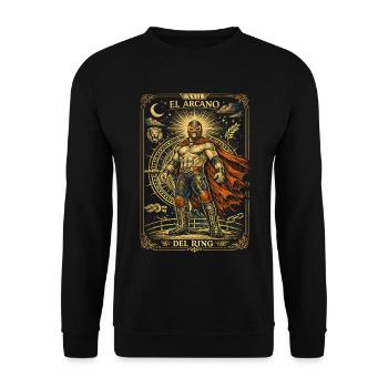 Lucha Libre Luchador Tarot Card - Sweat-shirt Unisexe - noir - Devant - Alina (178cm) & Michal (187cm)