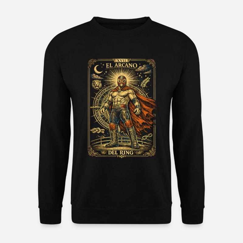 Lucha Libre Luchador Tarot Card - Unisex Pullover - Schwarz