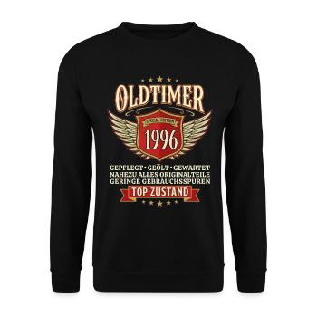 Vintage Car 1996 - 30th Birthday Gift - Unisex Sweatshirt - black - Front - Alina (178cm) & Michal (187cm)
