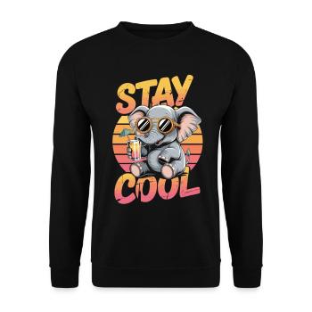 Chemise Stay Cool – Cocktail d’éléphant d’été - Sweat-shirt Unisexe - noir - Devant - Alina (178cm) & Michal (187cm)