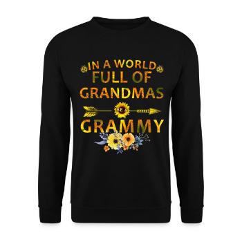 Funny Granny Sunflower Gift for Mothers Day - Unisex Sweatshirt - black - Front - Alina (178cm) & Michal (187cm)