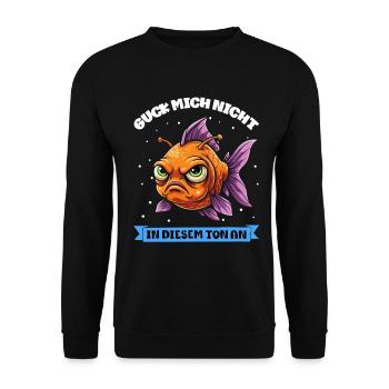 Ne me regarde pas sur ce ton – poisson rouge - Sweat-shirt Unisexe - noir - Devant - Alina (178cm) & Michal (187cm)