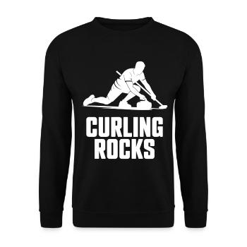 Curling Rocks Winter Sports Silhouette Man - Sweat-shirt Unisexe - noir - Devant - Alina (178cm) & Michal (187cm)