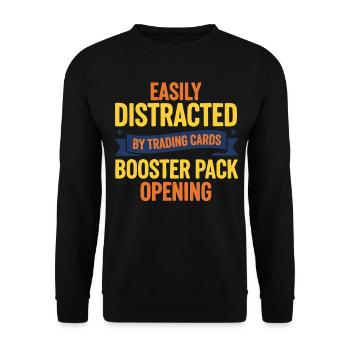 Easily Distracted By Trading Cards Booster Pack - Unisex Sweatshirt - black - Front - Alina (178cm) & Michal (187cm)