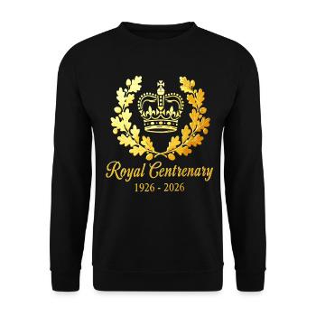 Royal Golden Centenary 1926-2026 Crown - Unisex Sweatshirt - black - Front - Alina (178cm) & Michal (187cm)