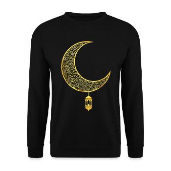 Ramadan Kareem Croissant de Lune d’Or - Sweat-shirt Unisexe - noir - Devant - Alina (178cm) & Michal (187cm)