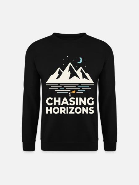 Chasing Horizons Night Mountains Motif - Unisex Sweatshirt - black