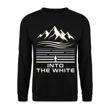 Into the Snow Mountains Winter Motif - Unisex Sweatshirt - black - Front - Alina (178cm) & Michal (187cm)