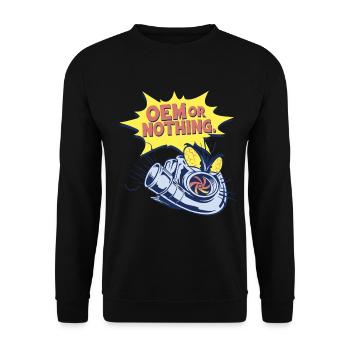 Auto Restoration OEM Or Nothing - Unisex Sweatshirt - black - Front - Alina (178cm) & Michal (187cm)
