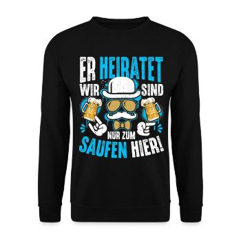 Bachelor Party T-Shirt Men Bachelor Party Rumbling - Unisex Sweatshirt - black - Front - Alina (178cm) & Michal (187cm)