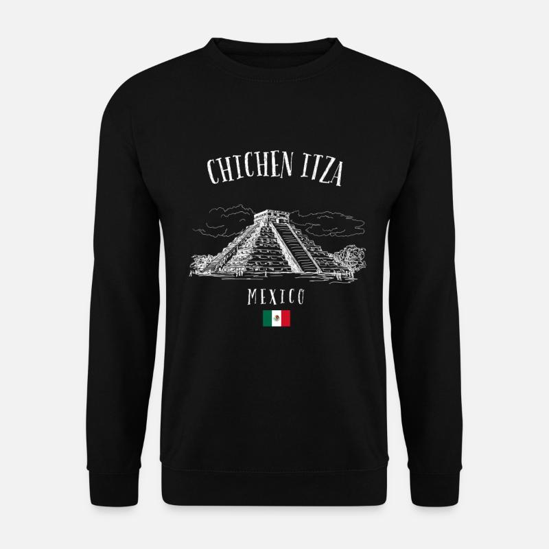 Chichen Itza Pyramide Mexiko - Unisex Pullover - Schwarz