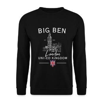 Big Ben London Skyline - Unisex Sweatshirt - black - Front - Alina (178cm) & Michal (187cm)