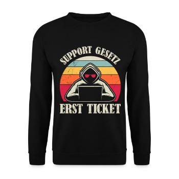 Codeur en informatique SUPPORT LAW FIRST TICKET - Sweat-shirt Unisexe - noir - Devant - Alina (178cm) & Michal (187cm)